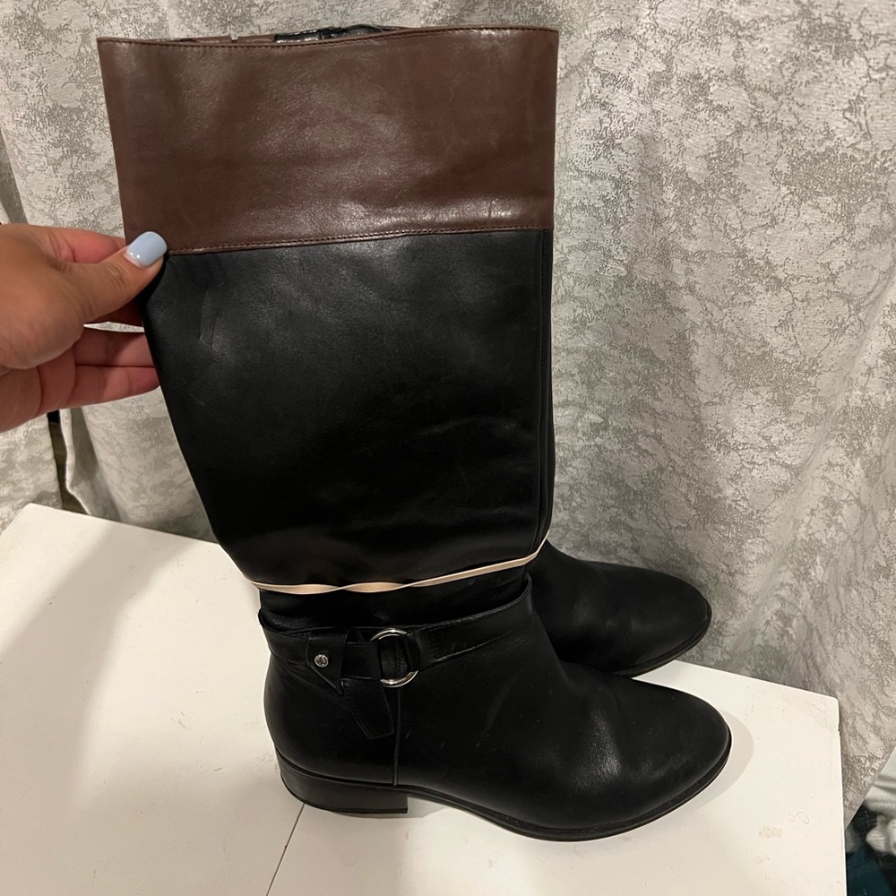 Ralph Lauren black and brown riding boot